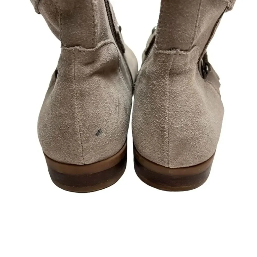 SOLE SOCIETY Taupe BELVANNE Genuine Leather Suede Ankle Boots Booties Shoes sz 8
